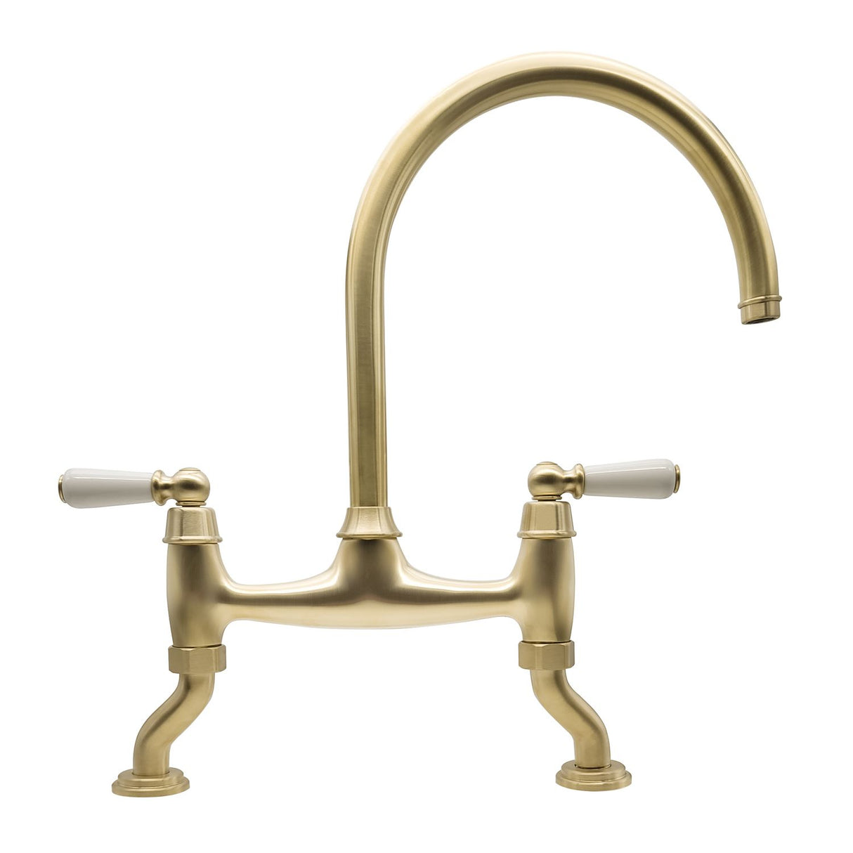 Bidbury & Co. Moreton Bridge Kitchen Mixer Tap with White Tipped Lever Handles & Regal Design