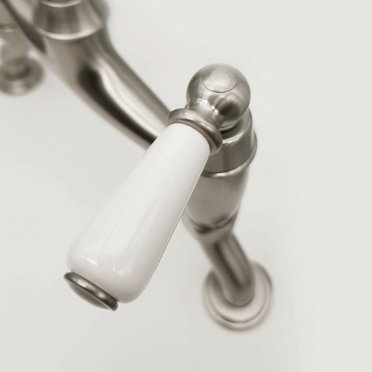 Bidbury & Co. Moreton Bridge Kitchen Mixer Tap with White Tipped Lever Handles & Regal Design