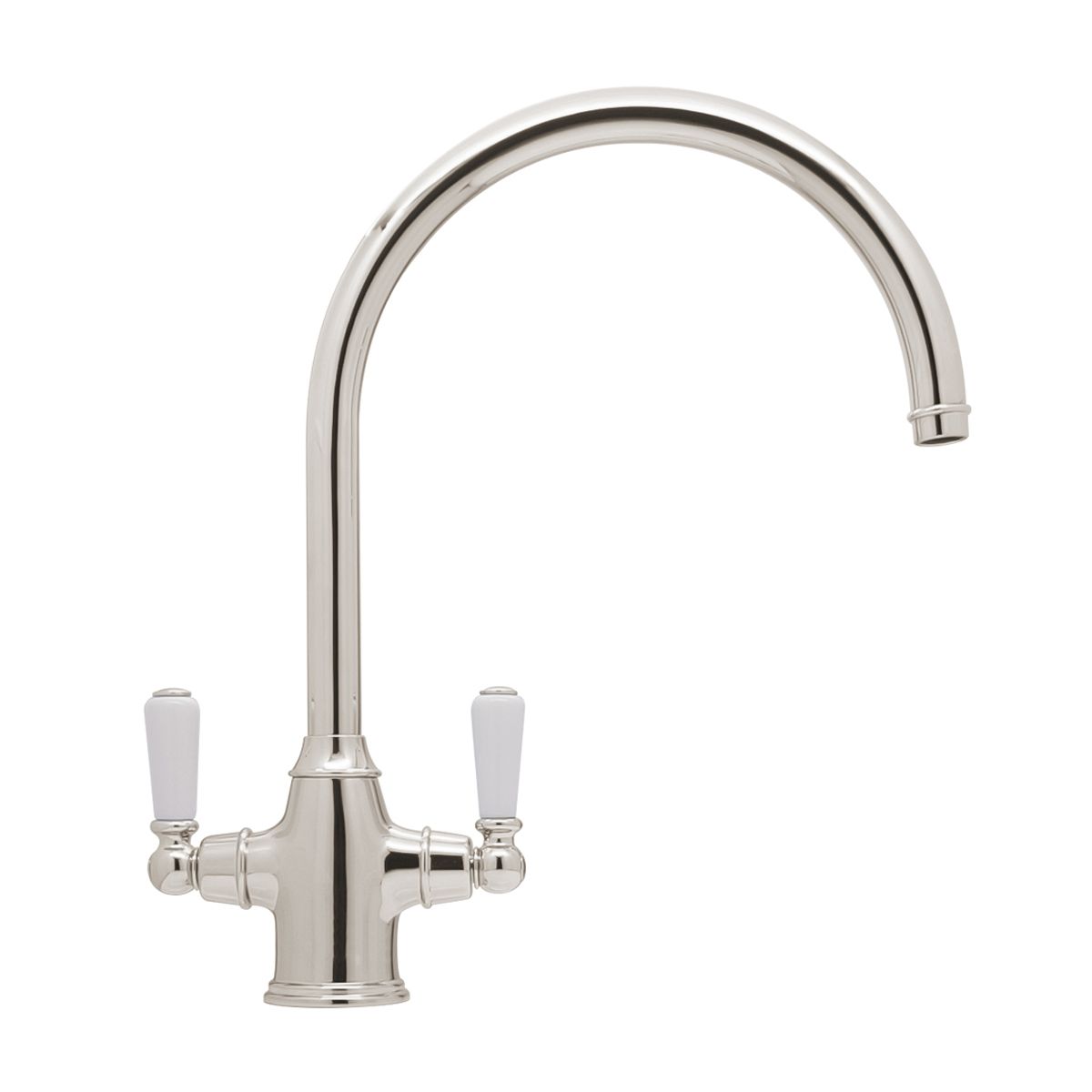 Bidbury & Co. Amesbury Kitchen Mixer Tap with White Tipped Lever Handles & Regal Aesthetic