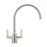 Bidbury & Co. Amesbury Kitchen Mixer Tap with White Tipped Lever Handles & Regal Aesthetic