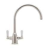 Bidbury & Co. Amesbury Kitchen Mixer Tap with White Tipped Lever Handles & Regal Aesthetic