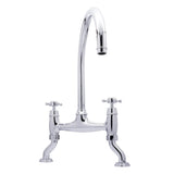 Bidbury & Co. Sherborne Bridge Kitchen Mixer Tap with Classic Crosshead Handles & Regal Design
