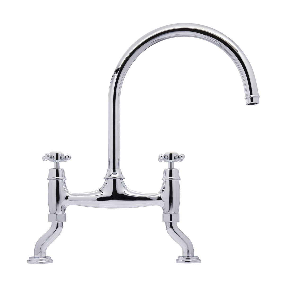 Bidbury & Co. Sherborne Bridge Kitchen Mixer Tap with Classic Crosshead Handles & Regal Design
