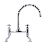 Bidbury & Co. Sherborne Bridge Kitchen Mixer Tap with Classic Crosshead Handles & Regal Design