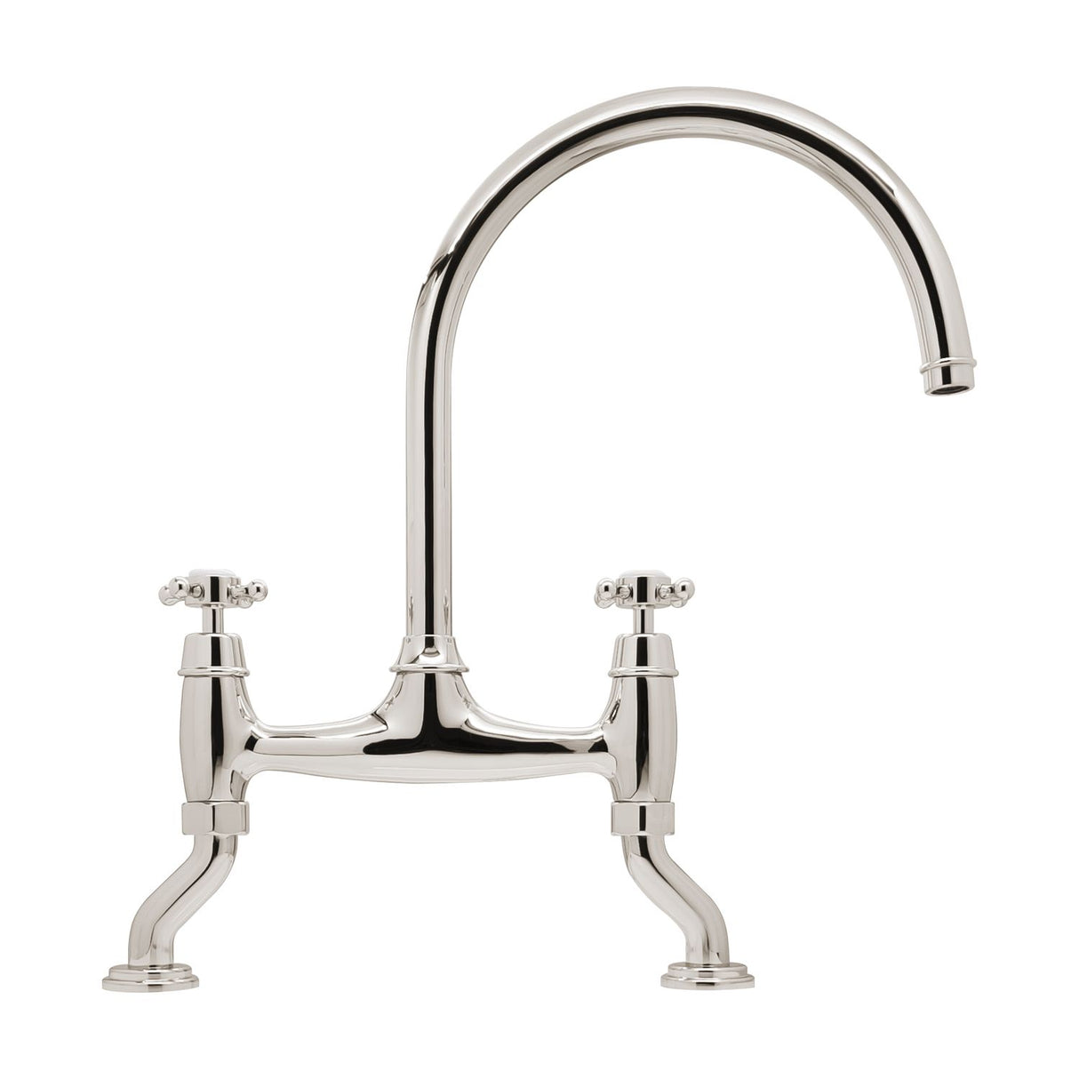 Bidbury & Co. Sherborne Bridge Kitchen Mixer Tap with Classic Crosshead Handles & Regal Design