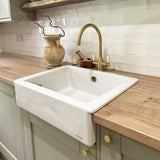 Bidbury & Co. Amesbury Kitchen Mixer Tap with White Tipped Lever Handles & Regal Aesthetic