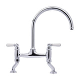 Bidbury & Co. Moreton Bridge Kitchen Mixer Tap with White Tipped Lever Handles & Regal Design