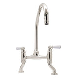 Bidbury & Co. Moreton Bridge Kitchen Mixer Tap with White Tipped Lever Handles & Regal Design