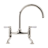 Bidbury & Co. Moreton Bridge Kitchen Mixer Tap with White Tipped Lever Handles & Regal Design